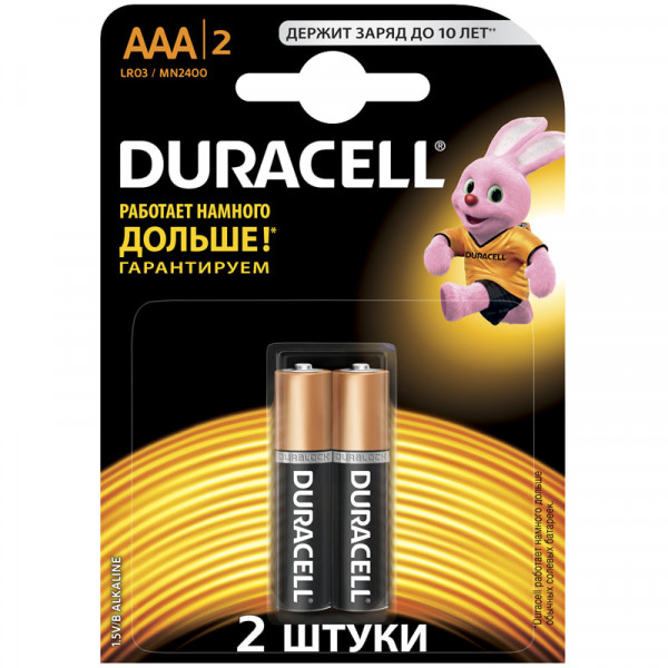 Батарейка Duracell Basic AAA LR03 2BL