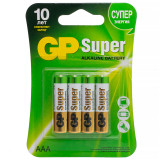 Батарейки GP Super AAA LR03 24A алкалиновые, блистер 4шт, BC4 GP 24A-2CR4