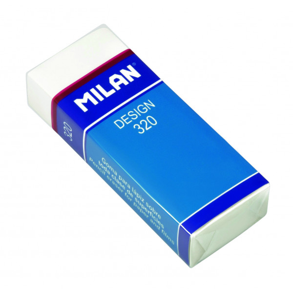 Ластик Milan Design 320, прямоугольный, ПВХ, картонный держатель, 61*23*12мм, CPM320