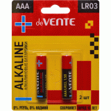 Батарейка deVENTE. Alkaline алкалиновая, AAA, LR03, 1,5В, 2 шт в блистере, 9010103 Батарейка deVENTE. Alkaline алкалиновая, AAA, LR03, 1,5В, 2 шт в блистере, 9010103