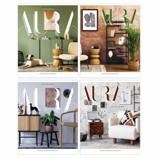 Тетрадь А5 40 л., клет. Стиль. Interiors design, скоба сбоку, обл. карт., ассорти