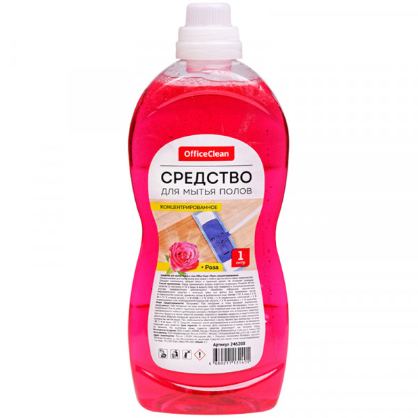 Средство для мытья пола универсальное OfficeClean Универсал Роза, 1л., арт.246208/А