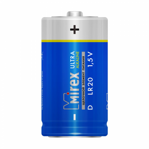 бат_гальв. эл-т щел. алкал. 1,5 V LR20/D Mirex 2BP, 2 шт. 