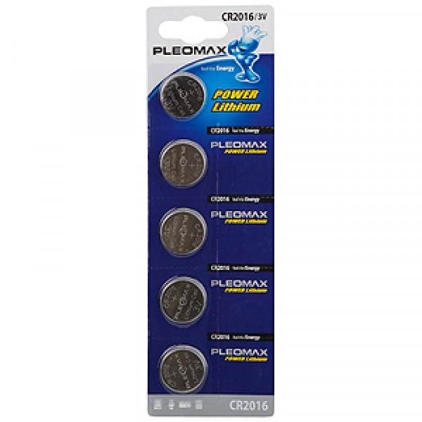бат_гальв. литиевый дисковый 3 V  CR2016 PLEOMAX Samsung 5шт