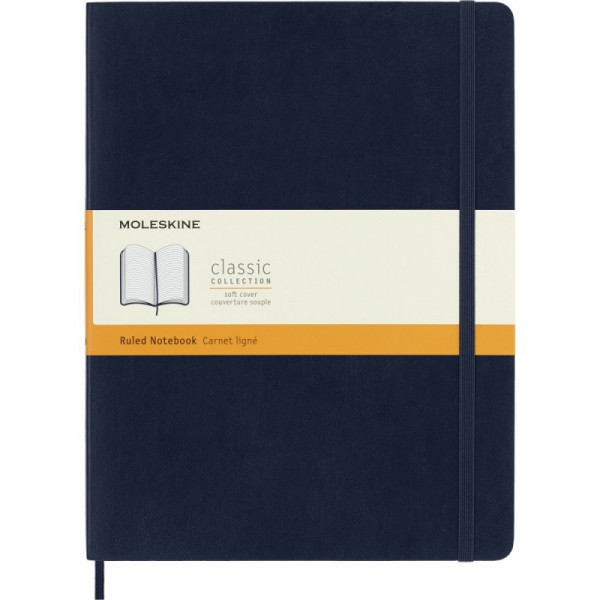 Блокнот А4- 190*250 мм, 96 л., тонир., лин. Classic Soft XLarge интегральн. обл. полиуретан., на резинке, синий сапфир Блокнот А4- 190*250 мм, 96 л., тонир., лин. Classic Soft XLarge интегральн. обл. полиуретан., на резинке, синий сапфир