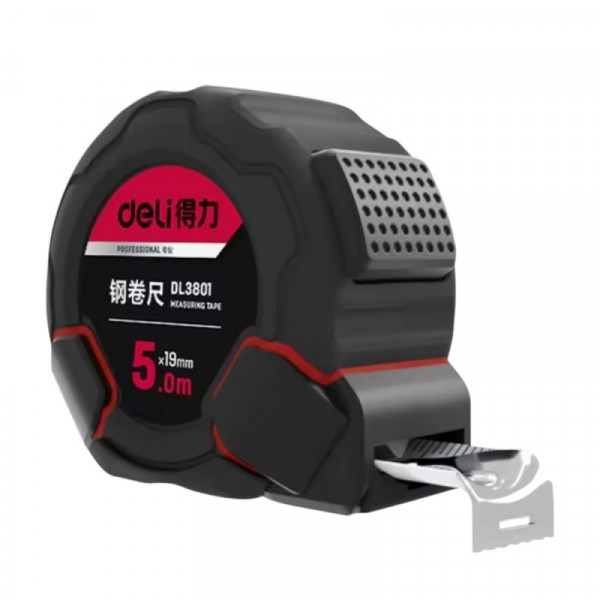 Рулетка Deli 3802 7,5 м/25 мм, черный