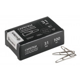 Скрепки Quality, 31 мм, никелированные, треугольные, 100 шт., арт. С31-100НЧ