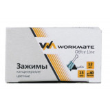 Зажим для бумаг, 15 мм, 12шт, цветной, арт. 065000100