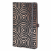 Блокнот А5 130*210 мм., 96 л., св-кремовый, лин. Rose Lolly Pop тверд. обл., искусств. матер., на резинке, черный/золотой, срез  розово-золотистый