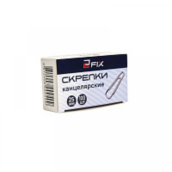 Скрепки 25 мм Бугинком 2Fix металл., 100 шт., треуг., графитовый