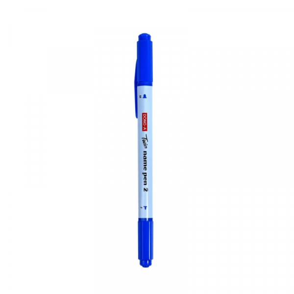 Маркер перм., двусторонний Twin Name Pen синий