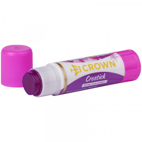 Клей-карандаш Crown Indicator, 15г, с цветным индикатором, ПВП CG-15M