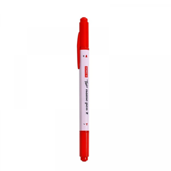 Маркер перм., двусторонний Twin Name Pen красный