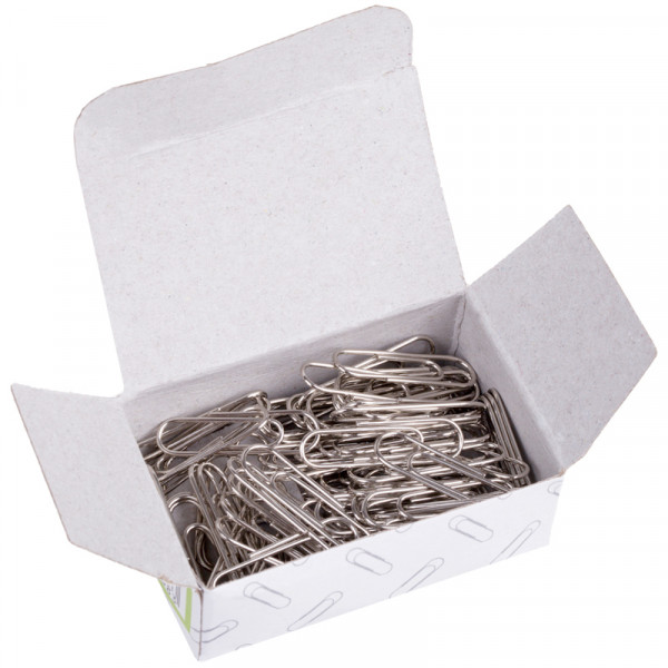 Скрепки проволочные OfficeSpace 22 мм, 100 шт., округлые, никелированные