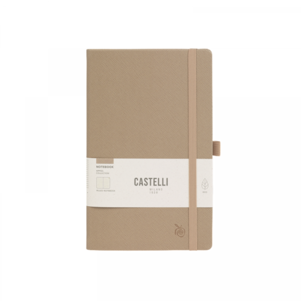Блокнот А5 130*210 мм, 96 л., тонир. лин. Appeel Classic Cream интегральн. обл. кожзам., на резинке, кремовый