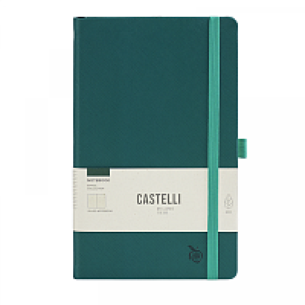 Блокнот А5 130*210 мм, 96 л., тонир. лин. Appeel Classic Teal интегральн. обл. кожзам., на резинке, зеленый