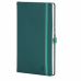 Блокнот А5 130*210 мм, 96 л., тонир. лин. Appeel Classic Teal интегральн. обл. кожзам., на резинке, зеленый