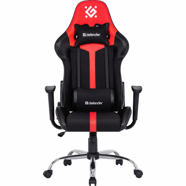 Кресло игровое Defender Racer черный/красный,эко.кожа,крестов.металл