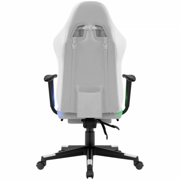 Кресло игровое Defender Watcher  белый,эко.кожа,крестов.пластик, подсветка