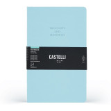 Блокнот А5 130*210 мм, 96 л., св-кремовый, лин. Essential Light Blue интегральн. обл. картон., св.-голубой/срез св.-голубой