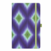 Блокнот А5 130*210 мм., 96 л., св-кремовый, лин. Ikat blue emerald тверд. обл., искусств. матер., на резинке, синий/зеленый