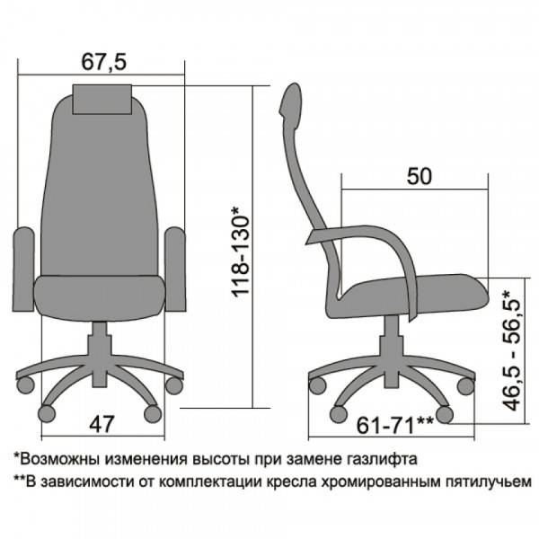 Кресло д/руководителя METTA S-BP-8 PL №20 ткань/сетка, черный состоит из двух коробок