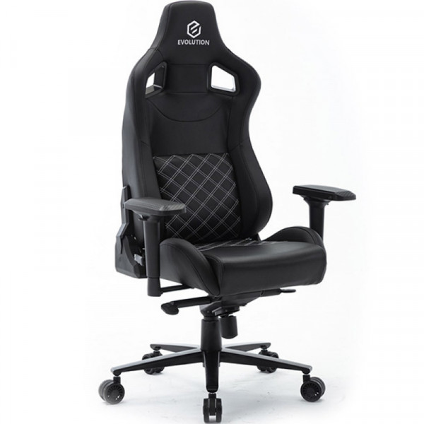 Кресло игровое EVOLUTION ALFA черный,эко.кожа,крестов.металл Кресло игровое EVOLUTION ALFA черный,эко.кожа,крестов.металл