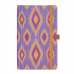 Блокнот А5 130*210 мм., 96 л., св-кремовый, лин. Ikat lilac sand тверд. обл., искусств. матер., на резинке, фиолетовый/оранжевый