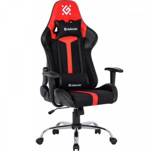 Кресло игровое Defender Racer черный/красный,эко.кожа,крестов.металл Кресло игровое Defender Racer черный/красный,эко.кожа,крестов.металл