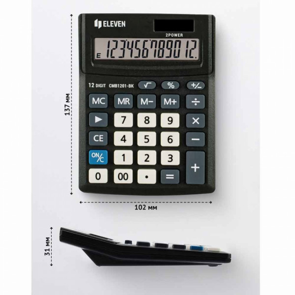 Кальк. наст. 12р. CMB1201-BK Eleven черный 137*102*31 мм