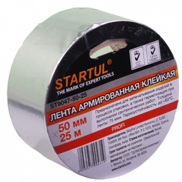 Клейк. лента алюминиевая Startul Profi 50 мм*25 м, 50 мкм