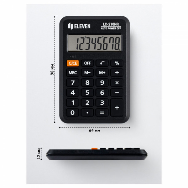 Кальк. карм. 8р. LC-210NR Eleven черный 64*98*12 мм
