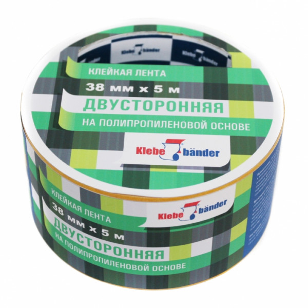 Клейк. лента двусторонняя 50 мм*25 м Klebebander полипропилен., белый