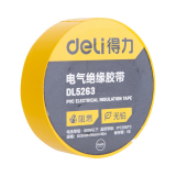 Изолента ПВХ Deli 18 мм*10 м, 130 мкм, желтый