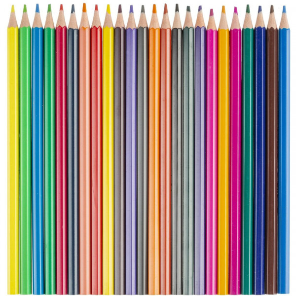 Карандаши цветные Color pencils 24 цв., шестигранные, пластиклвые,коробка/европод., 1408206