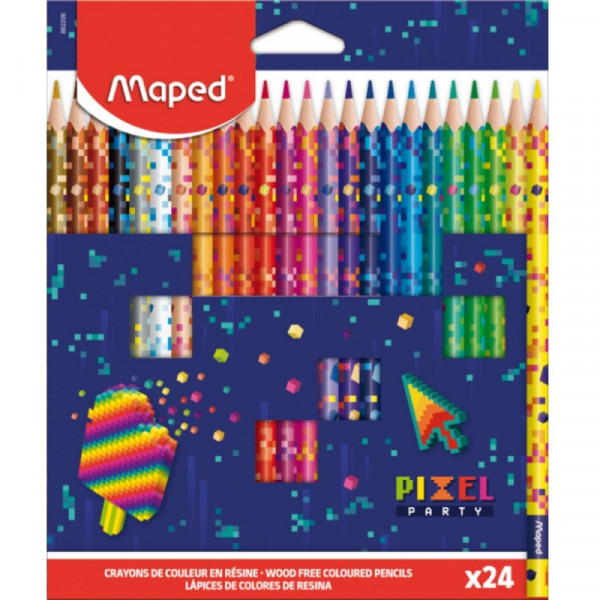 Цв. карандаши 24 шт. Pixel Party