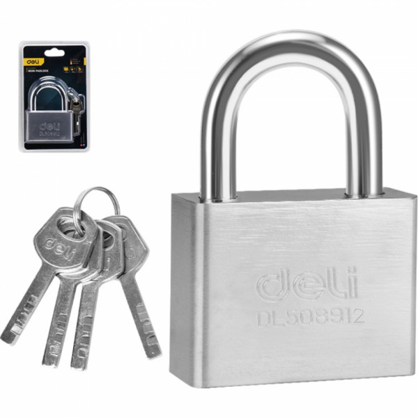 Замок навесной Deli YS EDL508912 70 мм, автомат, 4 ключа