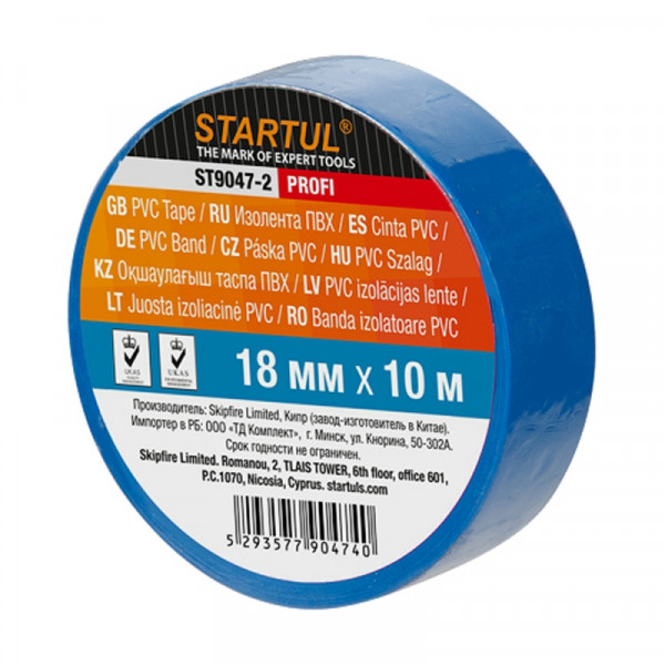 Изолента ПВХ Startul Profi 18 мм*10 м, 130 мкм, синий