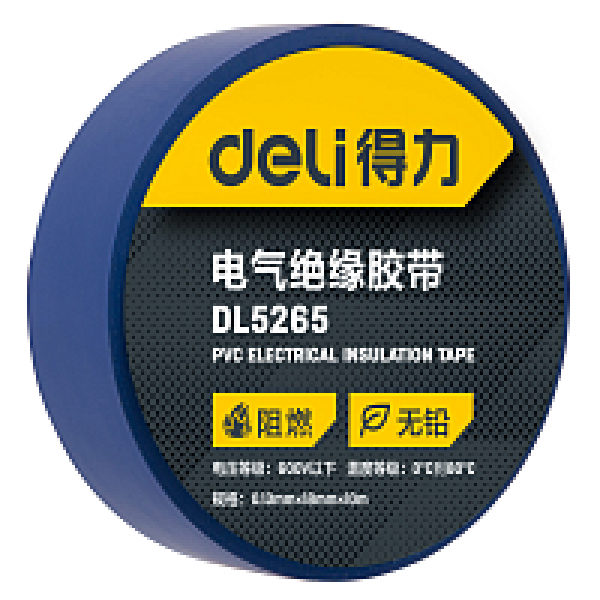 Изолента ПВХ Deli 18 мм*10 м, 130 мкм, синий