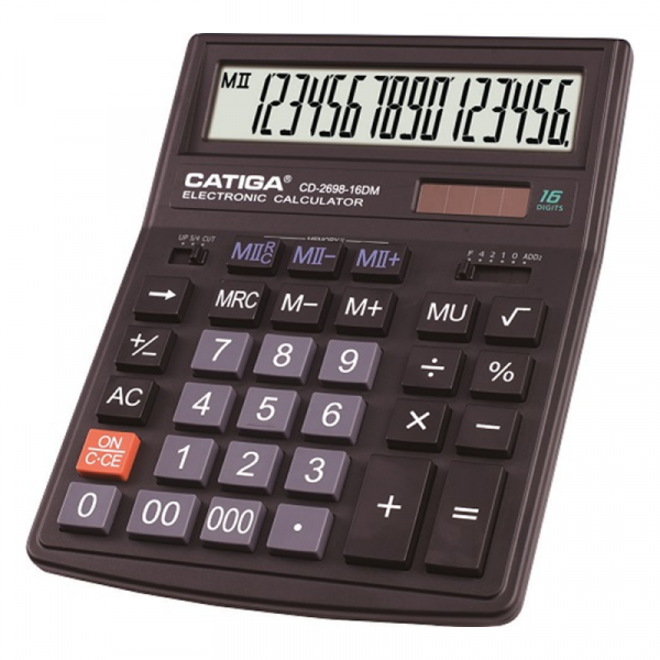 Кальк. наст. 14р. CD-2698-16DM Catiga черный, пласт., 200*154*36 мм