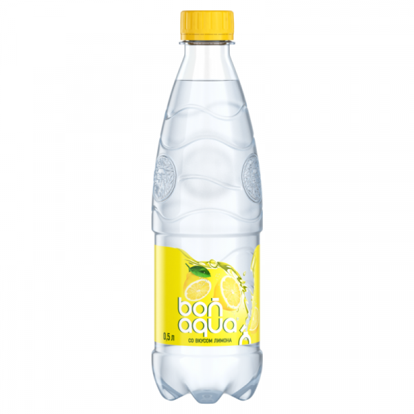 Вода питьевая Bonaqua газир., вкус лимона, 0,5 л., пласт. бутылка