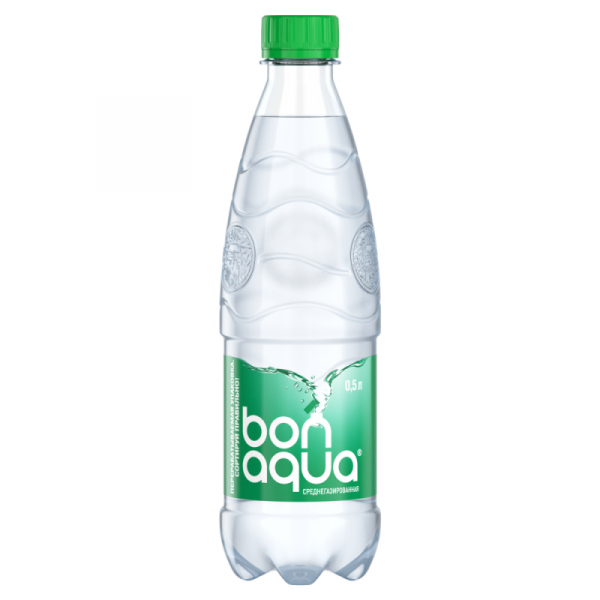 Вода питьевая Bonaqua среднегазир., 0,5 л., пласт. бутылка