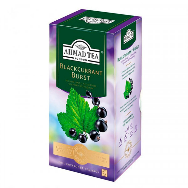 Чай Ahmad Tea 25 пак*1,5 гр., черный, со вкусом черной смородины, Blackcurrant Burst Чай Ahmad Tea 25 пак*1,5 гр., черный, со вкусом черной смородины, Blackcurrant Burst