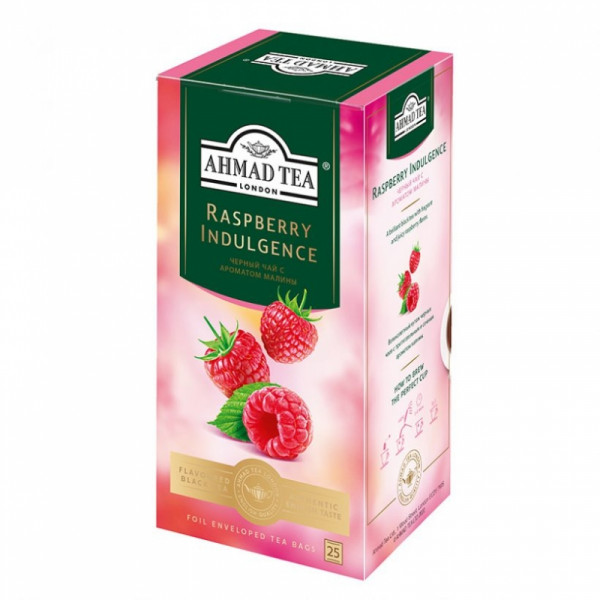 Чай Ahmad Tea 25 пак*1,5 гр., черный, со вкусом и ароматом малины, Raspberry Indulgence