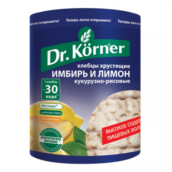 Хлебцы Dr.Korner с имбирём и лимоном , 90 г