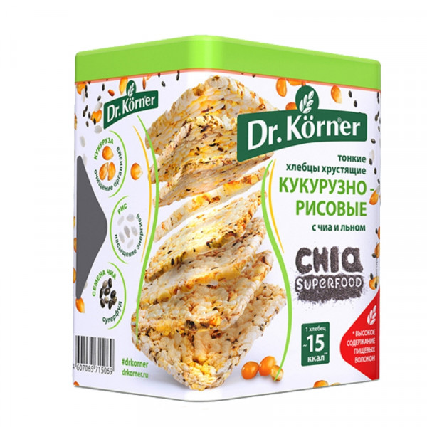 Хлебцы Dr.Korner с чиа и льном , 100 г