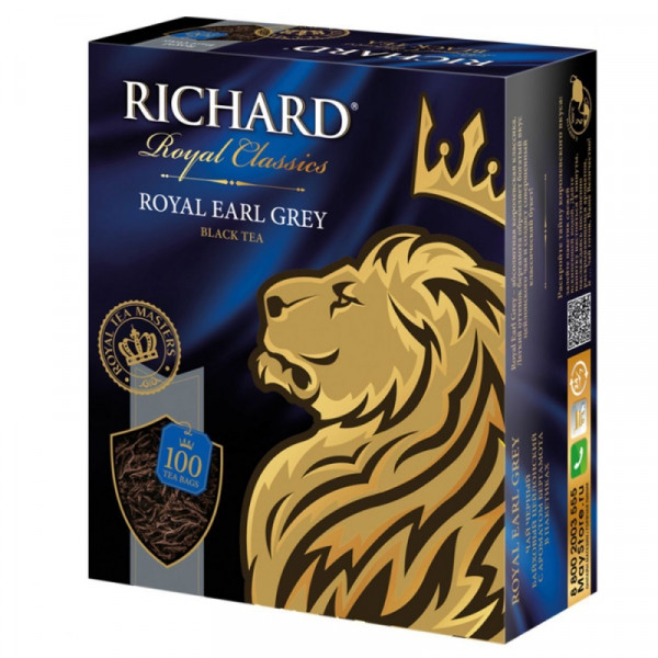 Чай Richard 100 пак*2 гр., черный, Royal Earl Grey