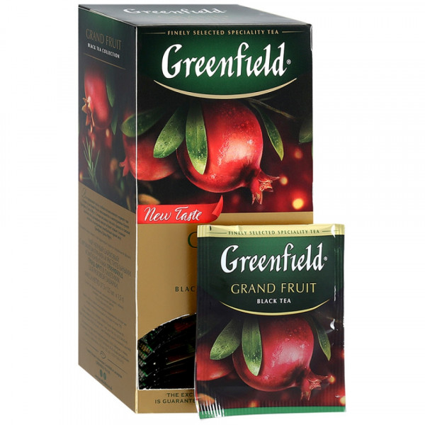 Чай Greenfield 25 пак*1,5 гр., черный, гибискус, розмарин и кожура плодов граната, Grand Fruit
