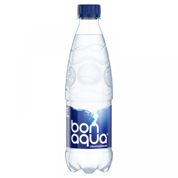 Вода питьевая Bonaqua сильногазир., 0,5 л., пласт. бутылка