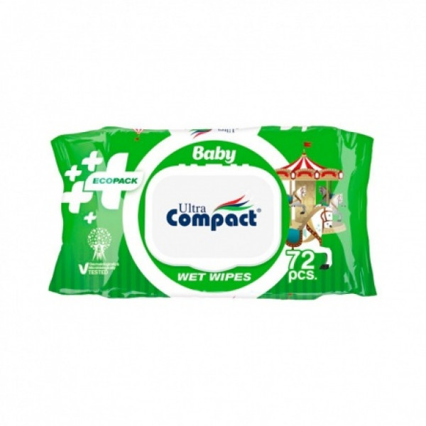 Салфетки влажные ULTRA COMPACT дет. ECOPACK с клапоном, 72 шт/уп. Салфетки влажные ULTRA COMPACT дет. ECOPACK с клапоном, 72 шт/уп.